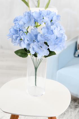 Yapay 7 Dallı Ortanca Demeti 40 cm Soft Mavi - 2