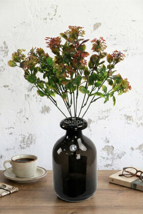 Yapay Bitki 7 Dallı Serrula Demeti 35 cm Yeşil-Kahverengi - 2