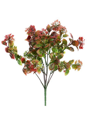 Yapay Bitki 7 Dallı Serrula Demeti 35 cm Yeşil-Kızıl - 3