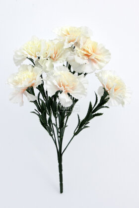 Yapay Çiçek 7li Karanfil Çiçeği Demeti 40 cm Krem - 3