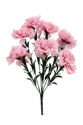 Yapay Çiçek 7li Karanfil Çiçeği Demeti 40 cm Pembe - 3