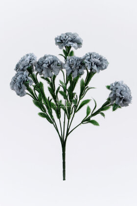 Yapay Çiçek 7li Karanfil Çiçeği Demeti 40 cm Gri - 3