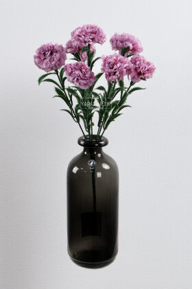 Yapay Çiçek 7li Karanfil Çiçeği Demeti 40 cm Lila - 2