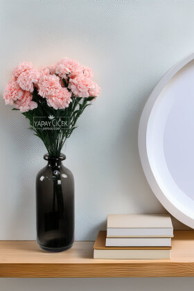 Yapay Çiçek 7li Karanfil Çiçeği Demeti 40 cm Pembe - Yapay Çiçek Deposu