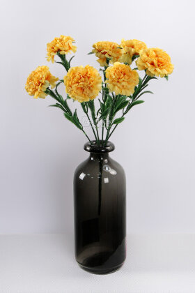 Yapay Çiçek 7li Karanfil Çiçeği Demeti 40 cm Sarı - 2