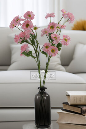 Yapay Çiçek 6 Çiçekli Fransız Gerberası Dalı 75 cm Açık Pembe - Yapay Çiçek Deposu
