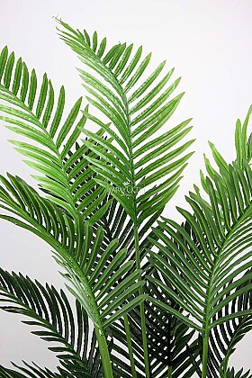 Küre Saksıda Yapay Ağaç 15 Yapraklı Madagaskar Areka Palmiyesi Ağacı 175 cm Kum Kahve - 4