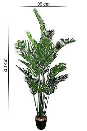 Yapay Ağaç 18 Yapraklı Zeren Areka Palmiyesi Ağacı 210 cm - 5