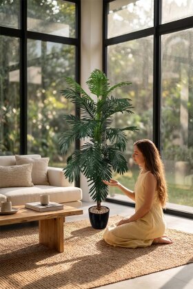 Yapay Ağaç 28 Yapraklı Luminous Leaf Areka Palmiyesi Ağacı 160 cm - Yapay Çiçek Deposu