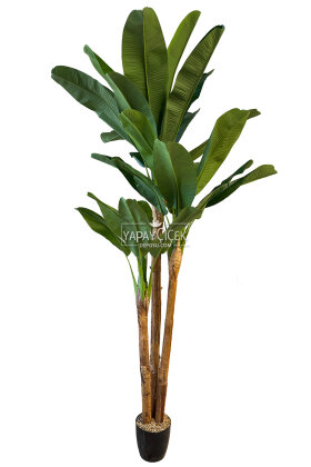 Yapay Ağaç 3 Gövde Tropik 29 Yapraklı Muz Gerçek Doku 280 cm - 2