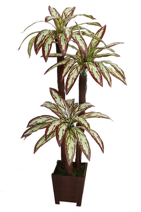 Yapay Ağaç 3 Gövdeli Cordyline 160 cm Kızıl Model - 1