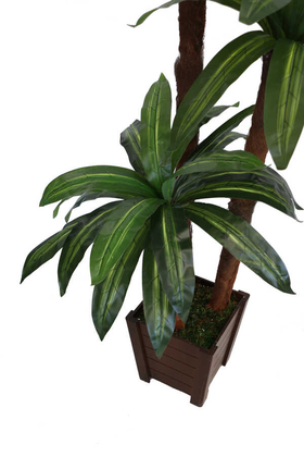 Yapay Ağaç 3 Gövdeli Cordyline 160 cm Sarı Çizgili Model - 2