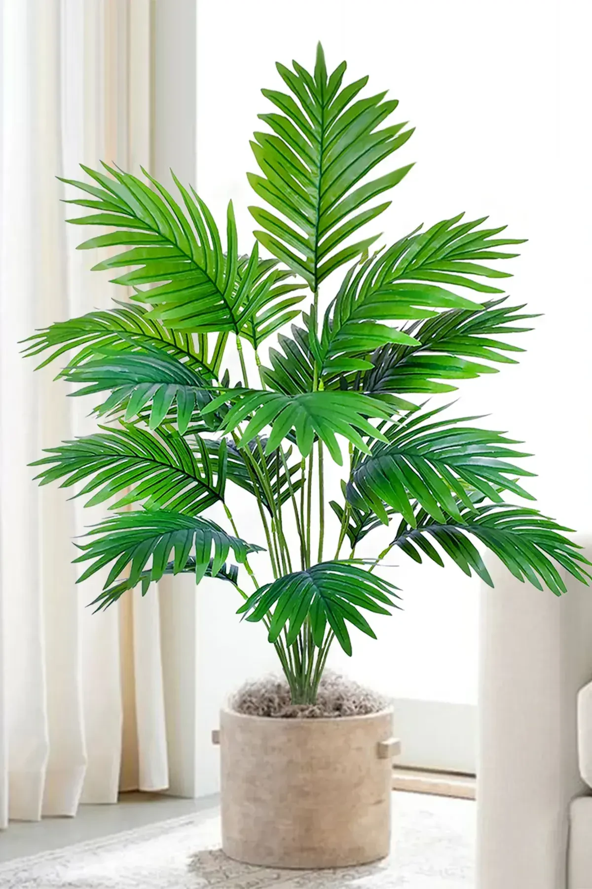 Yapay Areka Ağacı(palmiye bitkisi) 18 Yapraklı Siyah Saksıda 80 cm - 2