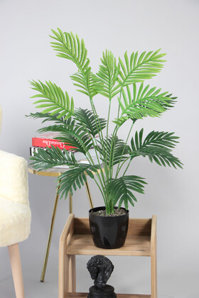 Yapay Areka Ağacı(palmiye bitkisi) 18 Yapraklı Siyah Saksıda 80 cm - 3