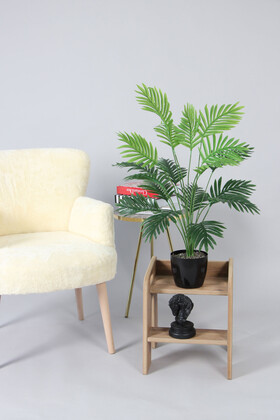 Yapay Areka Ağacı(palmiye bitkisi) 18 Yapraklı Siyah Saksıda 80 cm - 4