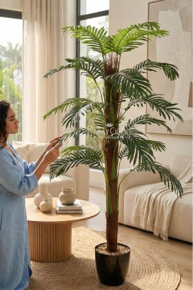 Kokos Gövdeli Areka Palmiyesi Ağacı 150 cm - Yapay Çiçek Deposu