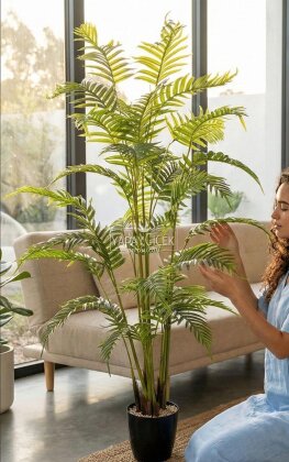Siyah Saksıda Yapay Ağaç Areka Palmiyesi 170 cm - Yapay Çiçek Deposu