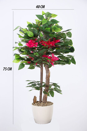 Yapay Mini Begonvil Ağacı 75 cm Yesil Fuşya - 3