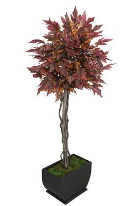 Yapay Ağaç Bodur Akçaağaç Ağacı 150cm Bordo-Sarı-Yeşil - 2