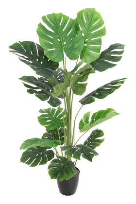Yapay Deve Tabanı Ağacı (monstera Ağacı) Gerçek Dokulu 16 Yapraklı 150 Cm - Yapay Çiçek Deposu