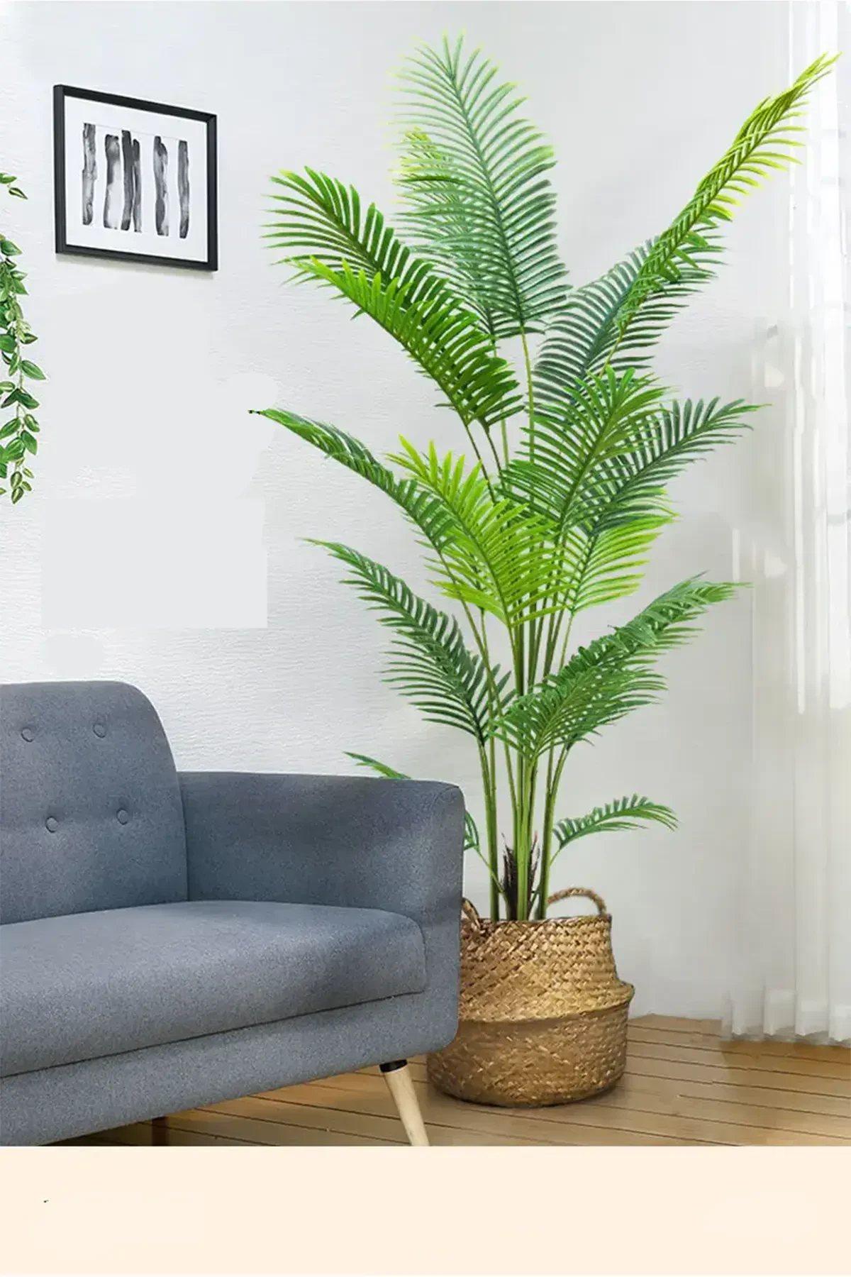 Yapay Ağaç Areka Palmiye Ağacı 200 cm Siyah Saksıda - 4