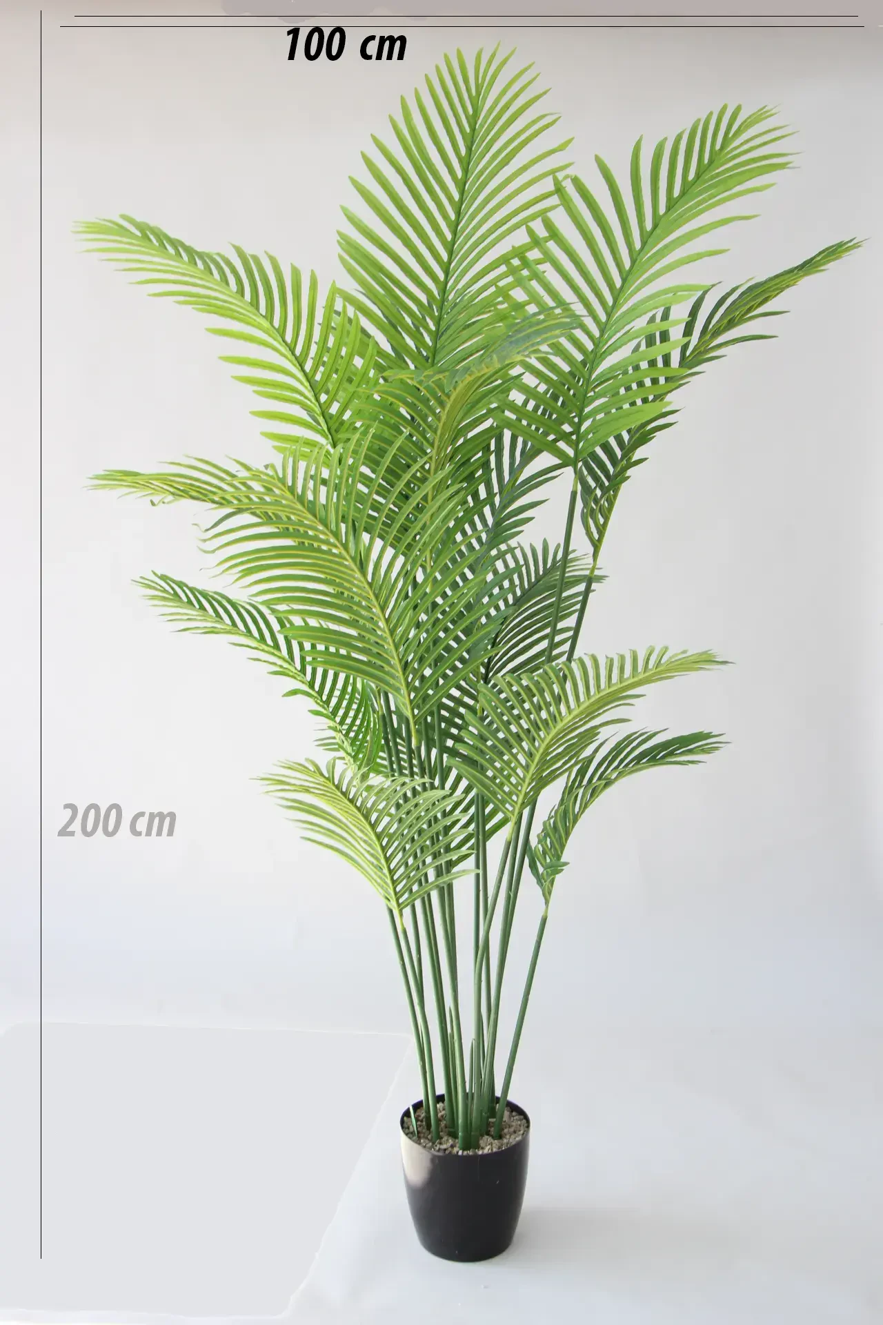Yapay Ağaç Areka Palmiye Ağacı 200 cm Siyah Saksıda - 3