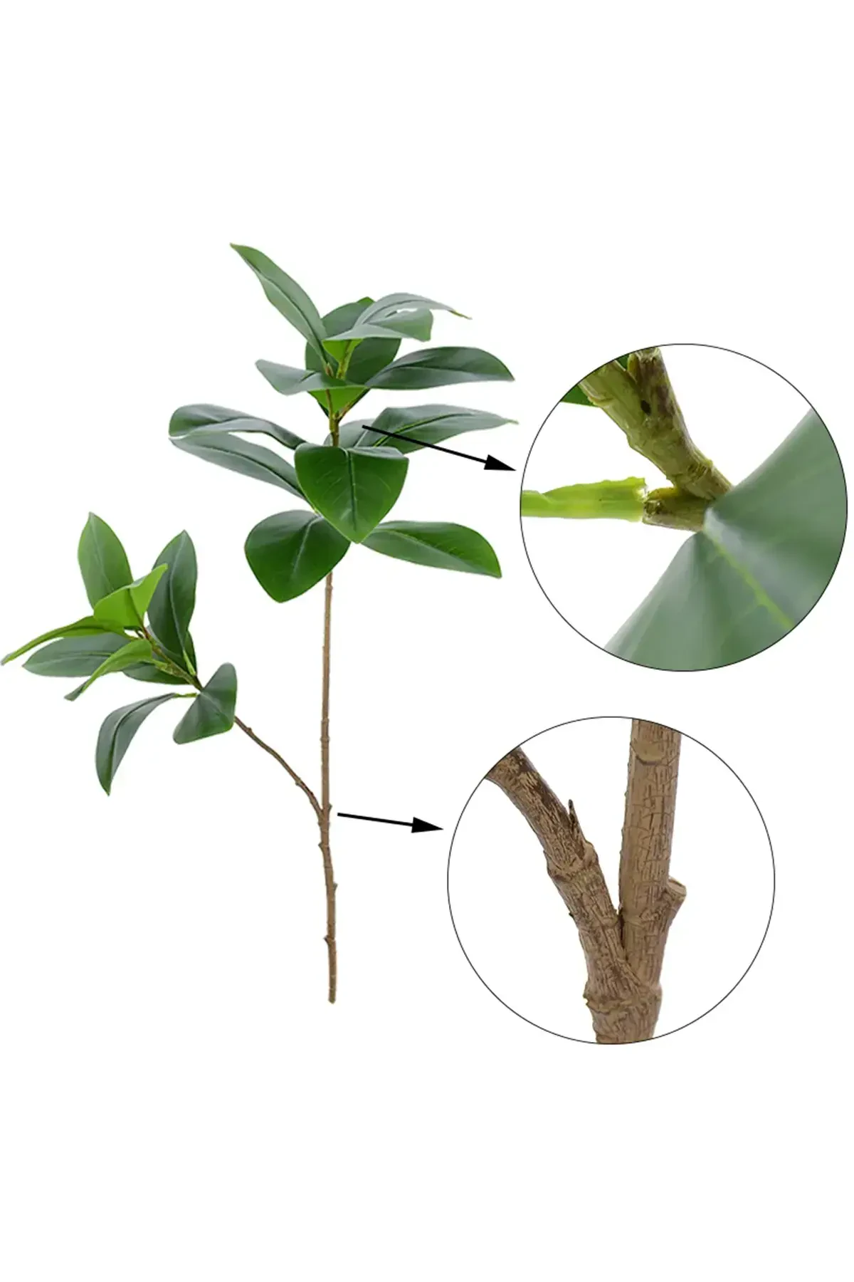 Yapay Ağac Kauçuk Bitkisi 2 Dallı 105 cm (Saksısız) - 7