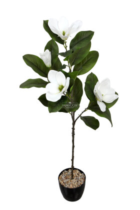Yapay Çiçekli Manolya Ağacı 105 cm Beyaz - 2