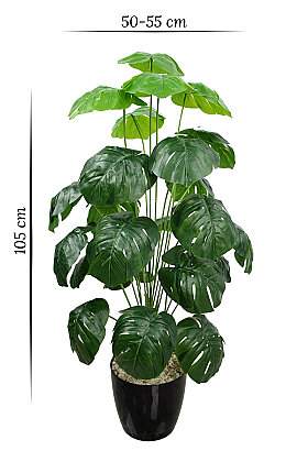 Yapay Ağaç Mini 24 Yapraklı Monstera Deve Tabanı 105 cm Yeşil - 4