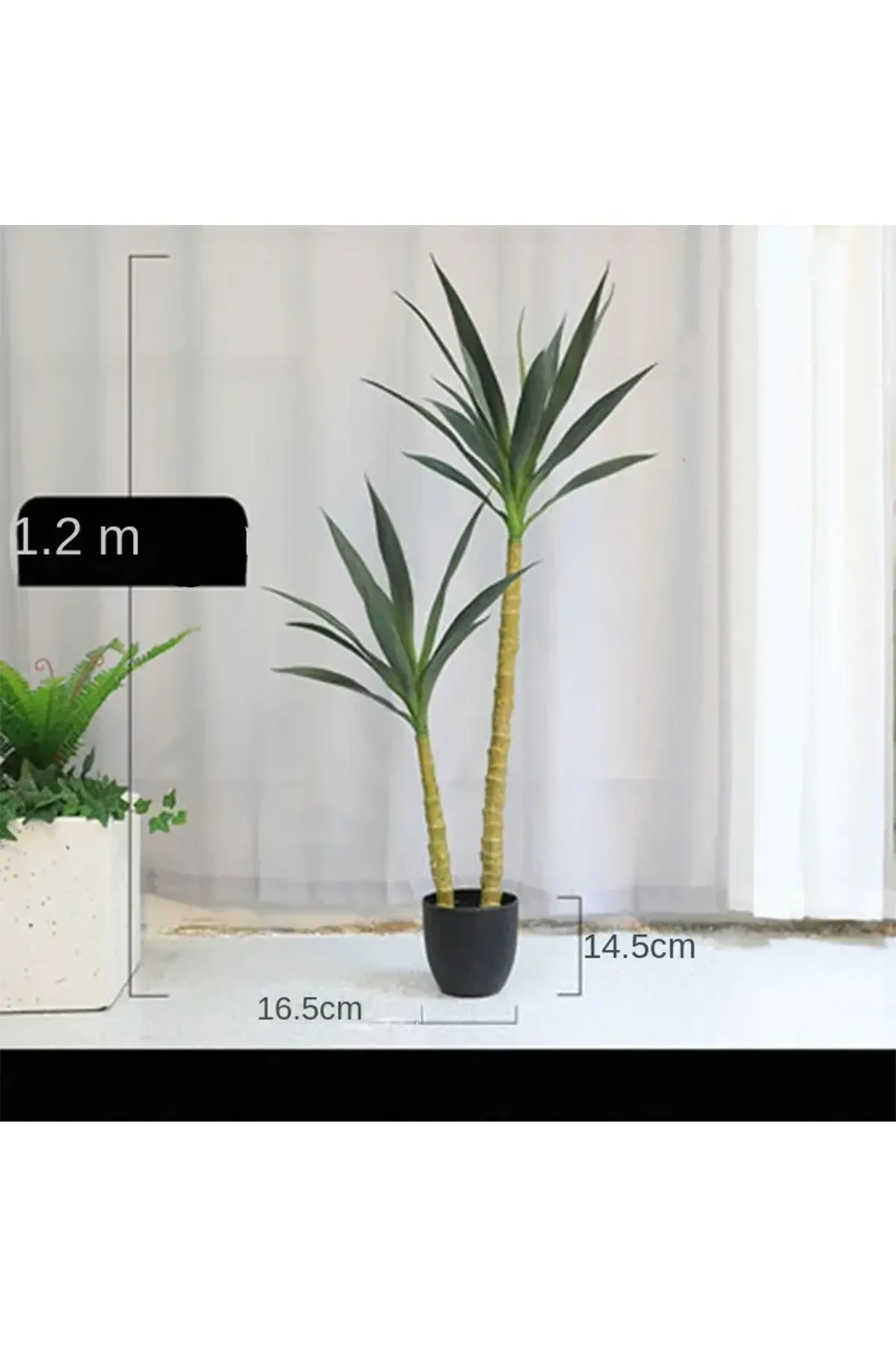 Yapay Ağaç 2 Gövdeli Agave 120 cm Saksılı - 3