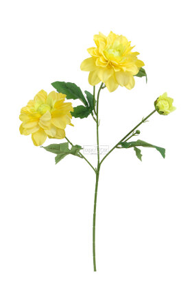 Yapay 3'lü Amber Yıldız Çiçeği Dalı 70 cm Sarı - 3