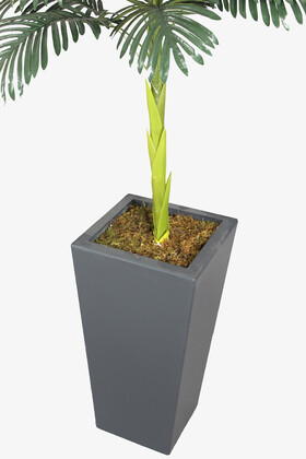 Antrasit Saksıda Tek Gövdeli Yapay Areka Ağacı 180 cm (25 Yapraklı) - 2