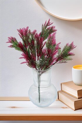 Yapay Asparagus Demeti 35 cm Yeşil - Fuşya - Yapay Çiçek Deposu