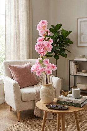 Yapay Lüx Kabarık Bahar Dalı 100 cm Pembe - 2