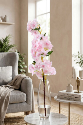 Yapay Lüx Kabarık Bahar Dalı 100 cm Toz Pembe - 2