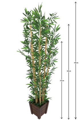 Yapay Bambu Ağacı 6 Gövde 180 cm Lüx Kahverengi Ahşap Saksılı Model 16 - 1