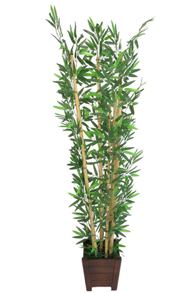 Yapay Bambu Ağacı 6 Gövde 180 cm Lüx Kahverengi Ahşap Saksılı Model 16 - 2