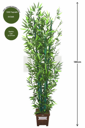 Yapay Bambu Ağacı 6 Gövde Yeşil Renk Bambulu 180 cm (Model15) - 1