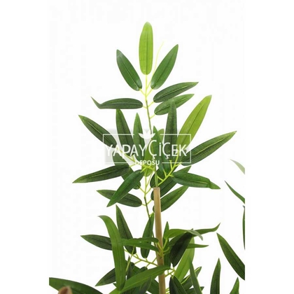 Yapay Bambu Ağacı Premium Kalite 170cm 6 Gövdeli Ahşap Saksılı Antrasit Mavi - 4