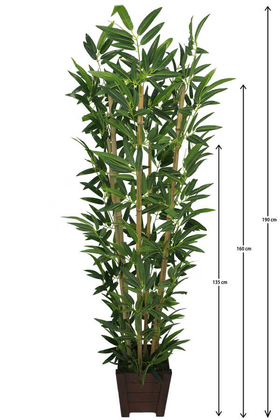Yapay Bambu Ağacı Premium Kalite Lüx Kahverengi Ahşap Saksıda 190cm 6 Gövdeli (Model 18) - 1