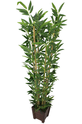 Yapay Bambu Ağacı Premium Kalite Lüx Kahverengi Ahşap Saksıda 190cm 6 Gövdeli (Model 18) - 2