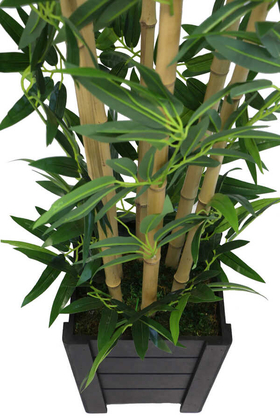Yapay Bambu Ağacı Premium Kalite Lüx Siyah Ahşap Saksıda 190cm 6 Gövdeli (Model 19) - 3