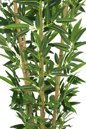 Yapay Bambu Ağacı Premium Kalite Lüx Siyah Ahşap Saksıda 190cm 6 Gövdeli (Model 19) - 4