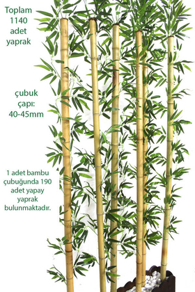 Kalın Bambu Dekoru Seperatör (20x100x230 cm) - 2