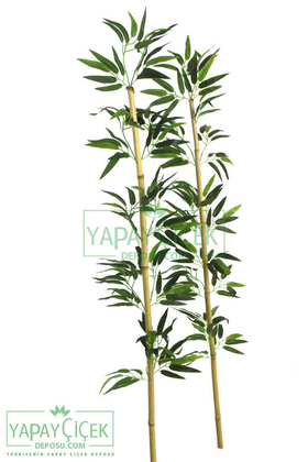 135 cm Yapay 14 Dal Yapraklı Doğal Bambu Tip10 - 2