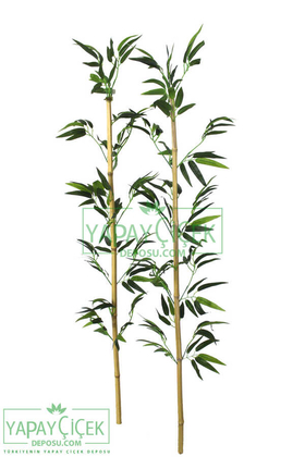 135 cm Yapay 14 Dal Yapraklı Doğal Bambu Tip10 - 3