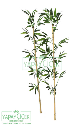 135 cm Yapay 10 Dal Yapraklı Doğal Bambu Tip11 - 2