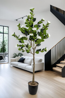 Yapay Premium Gül Ağacı 170 cm Beyaz - Yapay Çiçek Deposu