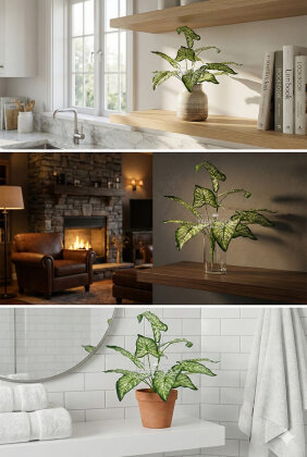 Yapay Bitki 12 Yapraklı Alba Green Demeti 47 cm Yeşil - 2