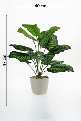 Yapay Bitki 12 Yapraklı Calypso 47 cm Yeşil - 3